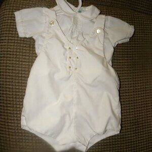 Baby Boy Size 9 months - White Bodysuit with Matching Shirt by Tiny Tots